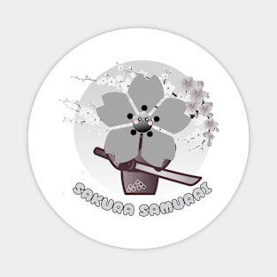 Kawaii sakura samurai grumpy cherry blossom Magnet